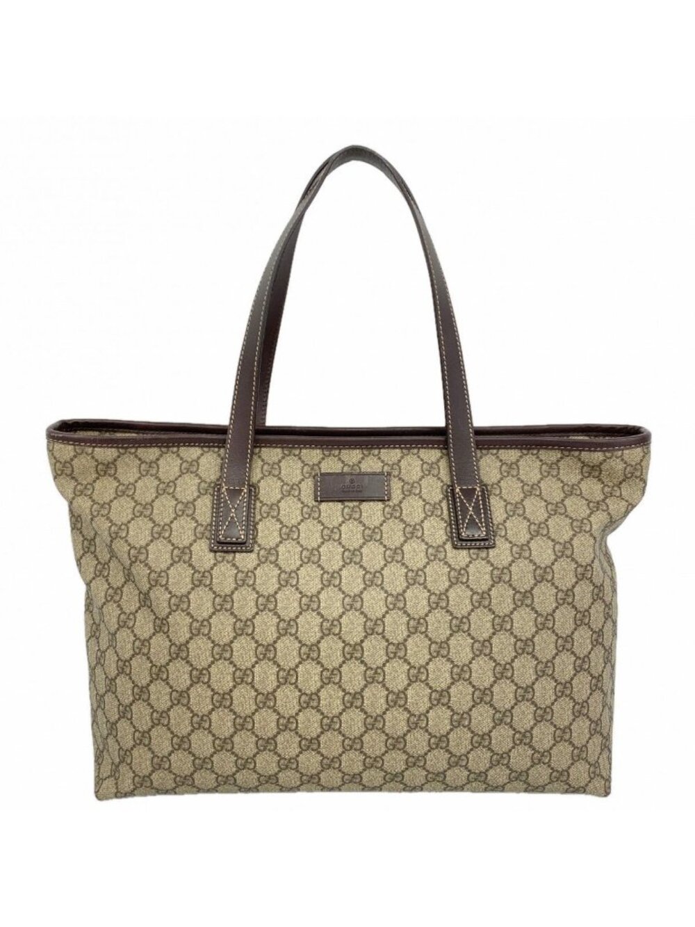Gucci Tote GG Supreme Beige Brown Silver - Picture 1 of 10